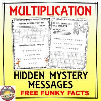 Multiplication Mystery Hidden Message Worksheets Tpt Mystery Message Worksheet - Mystery Message Worksheet