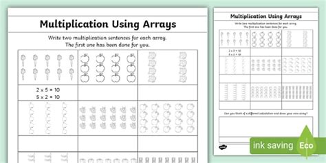 Multiplication Using Arrays Teacher Made Twinkl Math Array Worksheets - Math Array Worksheets