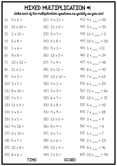 Multiplication Worksheet 1 12   Times Tables 1 12 Free Printable Pdf Mathequalslove - Multiplication Worksheet 1-12