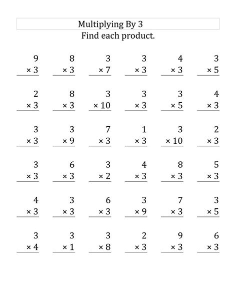 Multiplication Worksheet 3s   3 By 1 Multiplication Worksheet Crown Darts Com - Multiplication Worksheet 3s