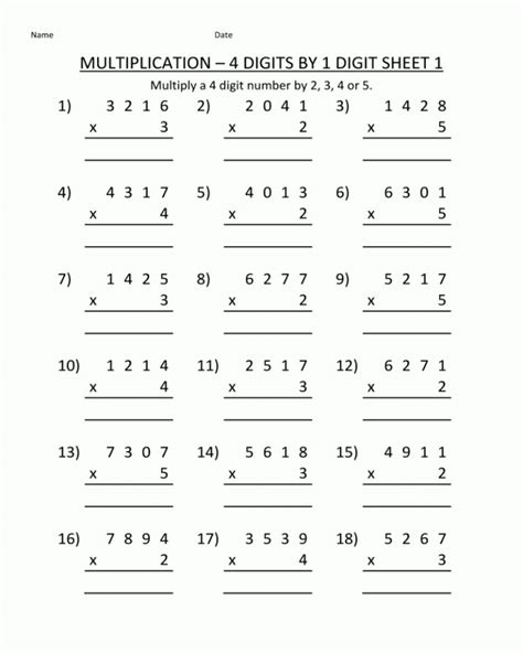 Multiplication Worksheets K5 Learning Math Print Out - Math Print Out