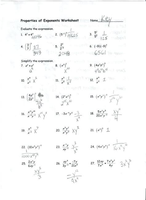 Full Download Multiplication Properties Of Exponents Answer Key 
