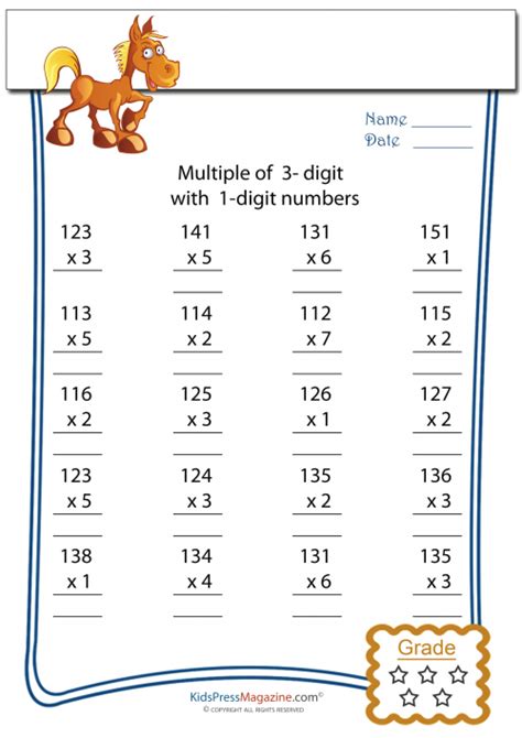 Multiply 3 X 1 Digits Worksheets K5 Learning Three Digit By One Digit Multiplication - Three Digit By One Digit Multiplication