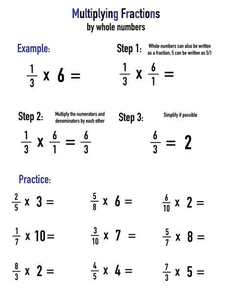 Multiply Fractions And Whole Numbers Worksheets Multiply By Fractions - Multiply By Fractions