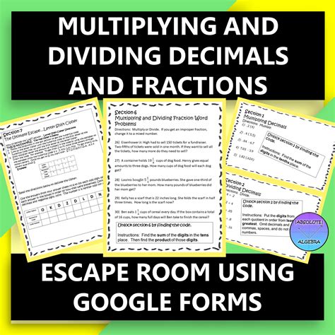 Multiplying And Dividing Fractions Escape Room Fractions Escape Room - Fractions Escape Room