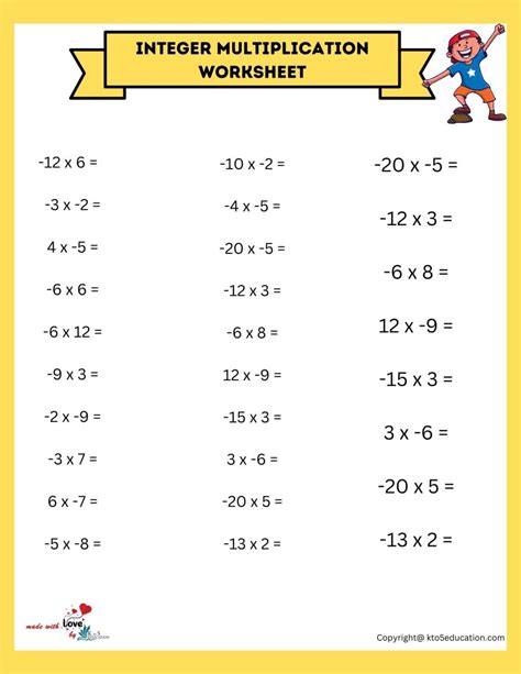 Multiplying And Dividing Integers Worksheets Pdfs Brighterly Integer Multiplication And Division Worksheet - Integer Multiplication And Division Worksheet