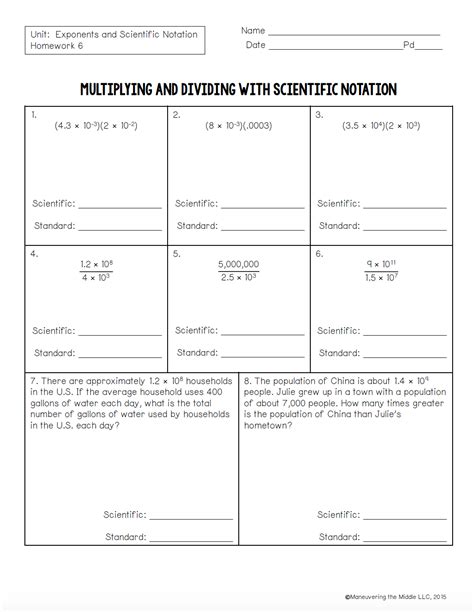 Multiplying And Dividing Scientific Notation Lesson Plan Scientific Notation Multiplication And Division Worksheet - Scientific Notation Multiplication And Division Worksheet