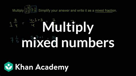 Multiplying Mixed Numbers Video Khan Academy Multiply Fractions With Mixed Numbers - Multiply Fractions With Mixed Numbers