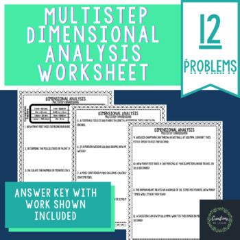 Multistep Dimensional Analysis Worksheet Key Included Tpt Multi Step Conversions Worksheet - Multi Step Conversions Worksheet