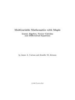 Multivariable Mathematics With Maple Uumath