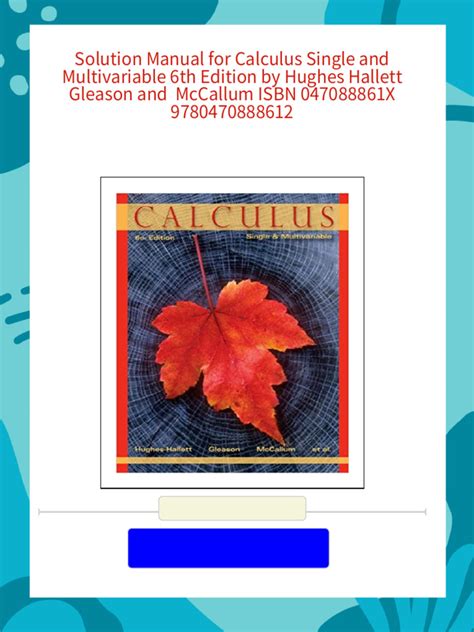 Download Multivariable Calculus 6Th Edition Mccallum Solution 