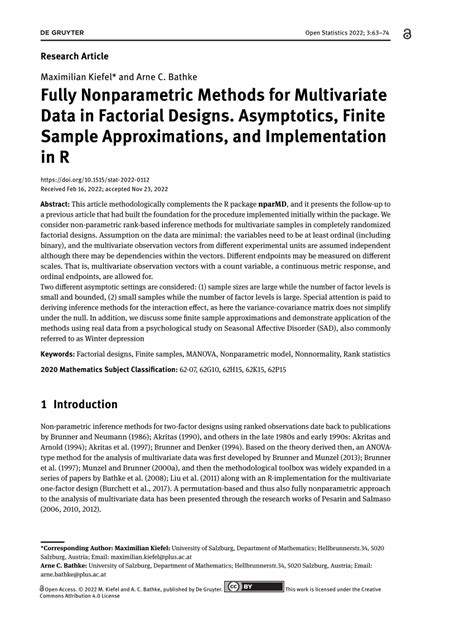 Multivariate Nonparametric Methods With R An Approach Based On Spatial Signs And Ranks Lecture Notes In Statistics