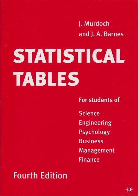 Download Murdoch Barnes Statistical Tables 4Th Edition 