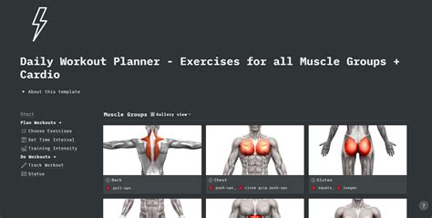 Muscle Groups Notion