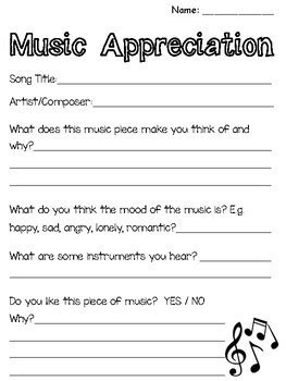 Music Appreciation Worksheet Education Com 1st Grade Worksheet Music - 1st Grade Worksheet Music
