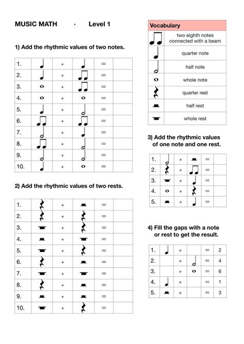 Music Math Levels 1 2 By Stepwise Music 2nd Grade Rhythm Worksheet - 2nd Grade Rhythm Worksheet