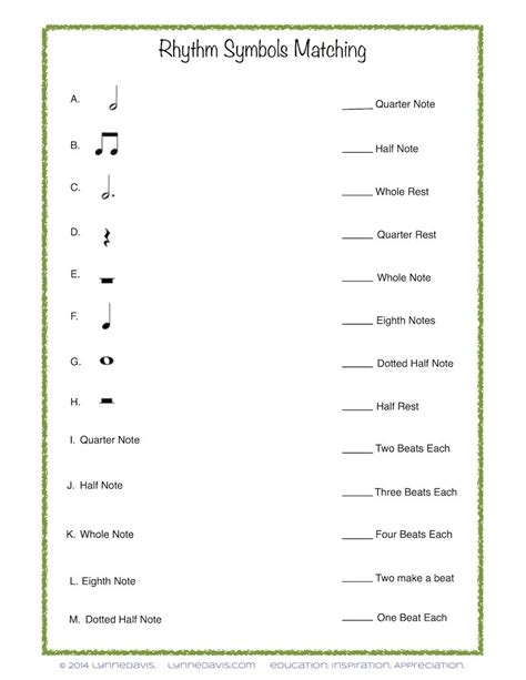 Music Symbols Worksheet   Music Symbols 1 Mdash Printable Worksheet - Music Symbols Worksheet