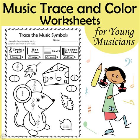 Music Trace And Color Worksheets For Young Musicians Music Worksheets For 4th Grade - Music Worksheets For 4th Grade