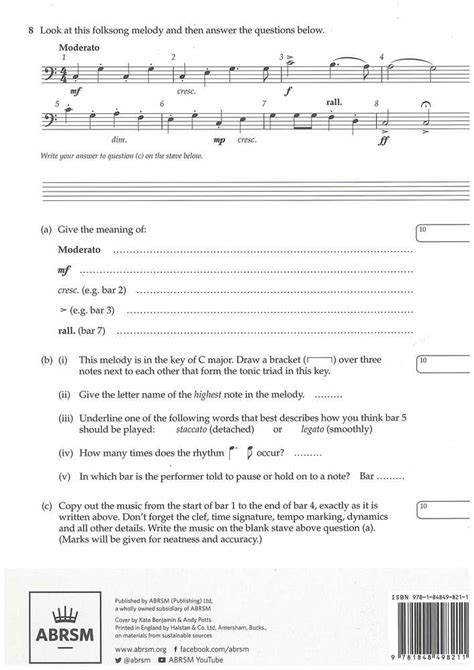 Read Music Theory Grade 1 Past Papers 