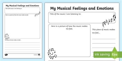 Musical Feelings And Emotions Music Worksheets Ks2 Twinkl Using Music To Express Feelings Worksheet - Using Music To Express Feelings Worksheet