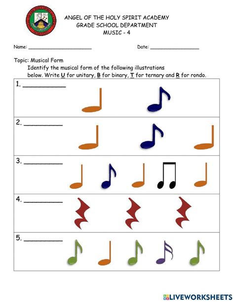 Musical Form Activity Live Worksheets Musical Form Worksheet - Musical Form Worksheet