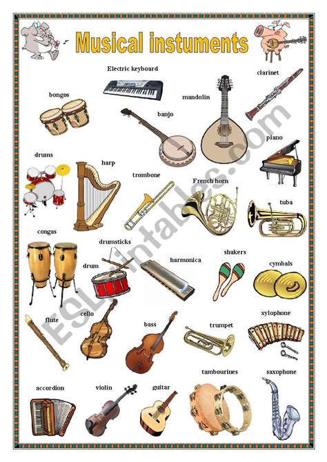 musical instruments esl worksheet by james32 musical instruments