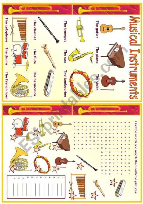 Musical Instruments Esl Worksheet By Vanda51 Musical Instruments Worksheet - Musical Instruments Worksheet