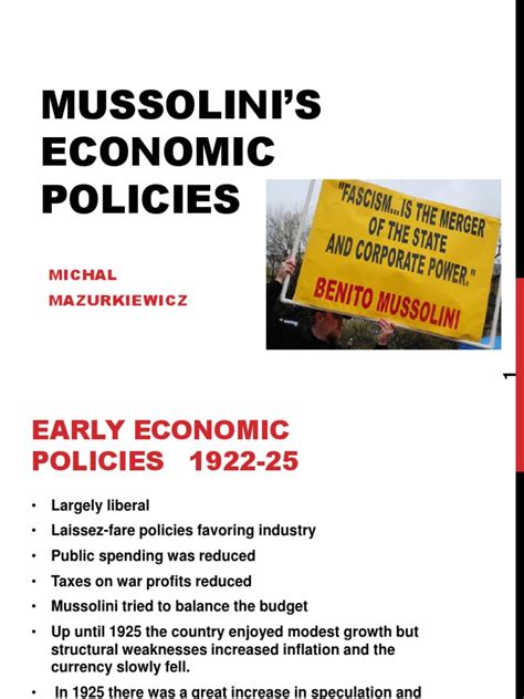 mussolinis economic policies