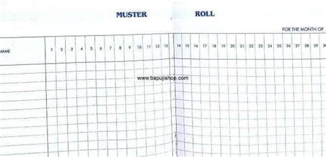 Muster Roll Attendance