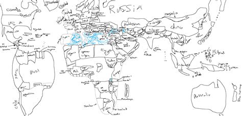 my attempt to draw the world from memory r/Maps