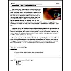 My Eyes Reading Comprehension Worksheet Edhelper Eye Worksheet 1st Grade - Eye Worksheet 1st Grade