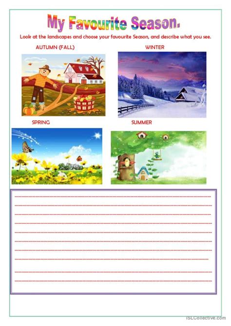 My Favorite Season First Grade Worksheet Teach Starter Seasonal Worksheets For First Grade - Seasonal Worksheets For First Grade