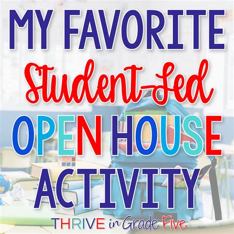 My Favorite Student Led Open House Activity 5th Grade Open House Ideas - 5th Grade Open House Ideas