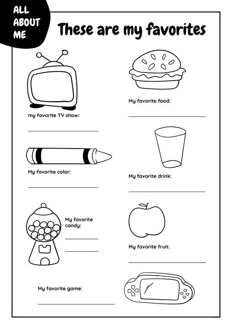 My Favorite Things Worksheet Getting To Know You My Favorites Worksheet 6th Grade - My Favorites Worksheet 6th Grade