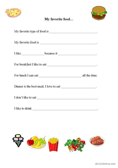 My Favourite Food Activity Sheet Teacher Made Twinkl My Favorites Worksheet 6th Grade - My Favorites Worksheet 6th Grade