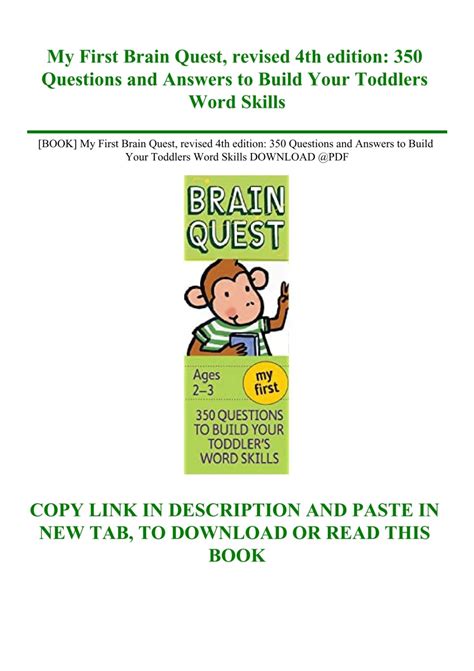 My First Brain Quest, Revised 4th Edition: 350 Questions And Answers To Build Your Toddlers Word Skills