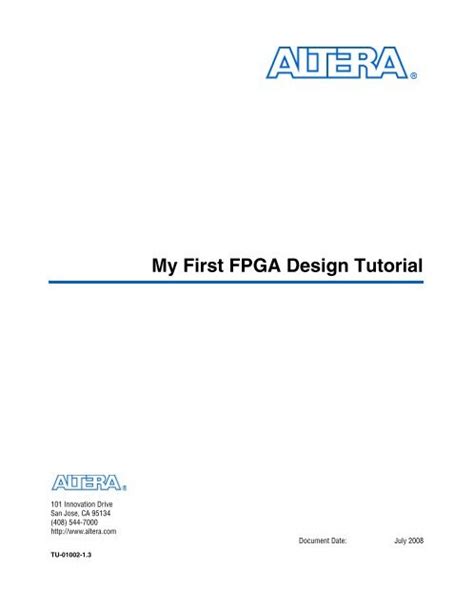 My First Fpga Tutorial Altera Intel Fpga And Soc
