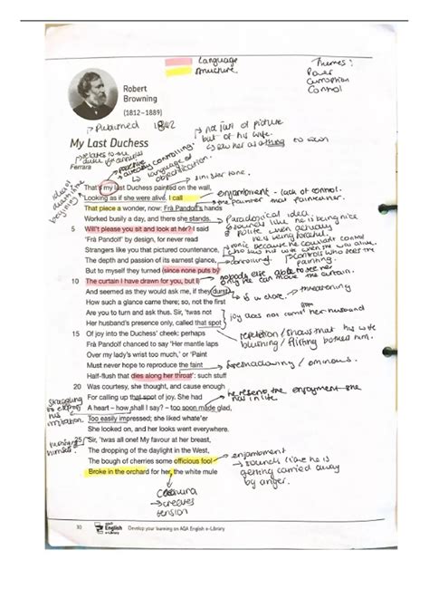 My Last Duchess Notes