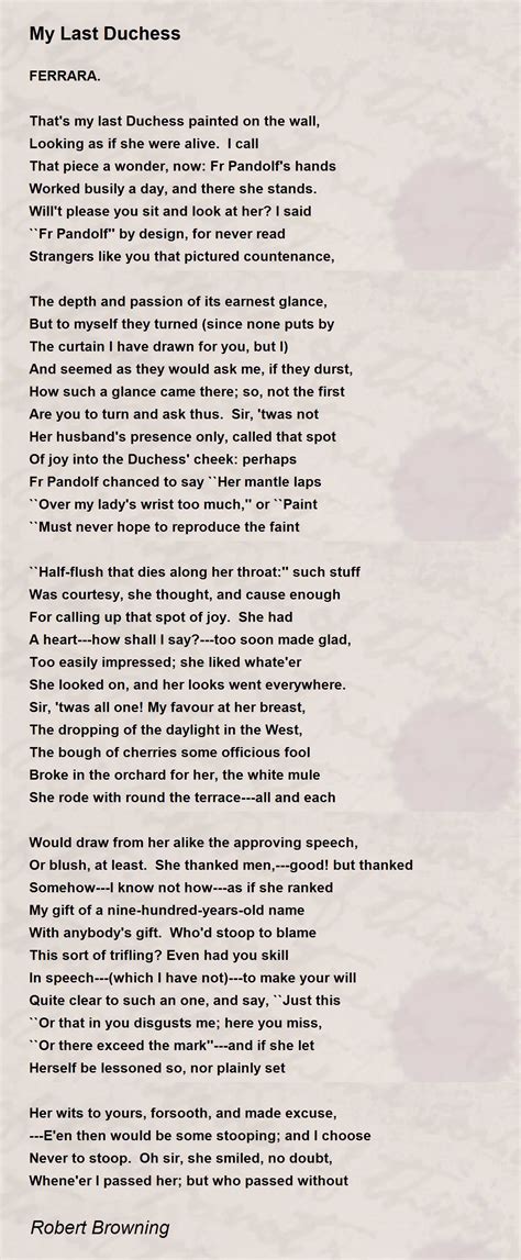 My Last Duchess Theme