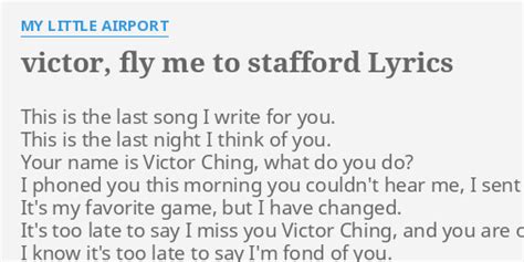 my little airport – victor, fly me to Stafford Lyrics - Genius