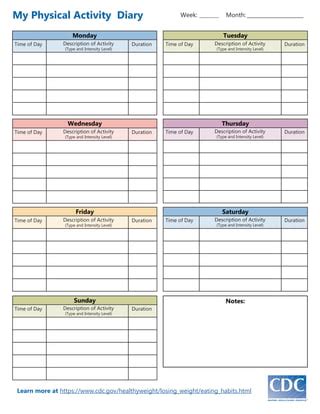 My Physical Activity Diary