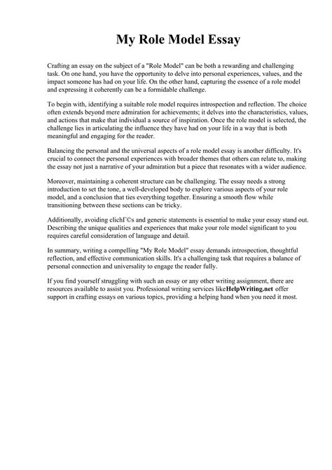 My Role Model Essay