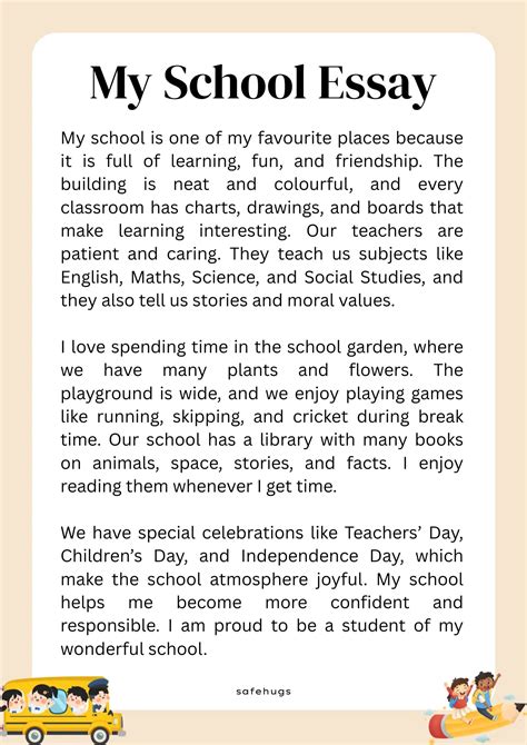 My School Essay For Class 10