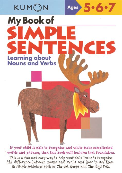 Read My Book Of Simple Sentences Learning About Nouns And Verbs Kumon Workbooks Pdf 