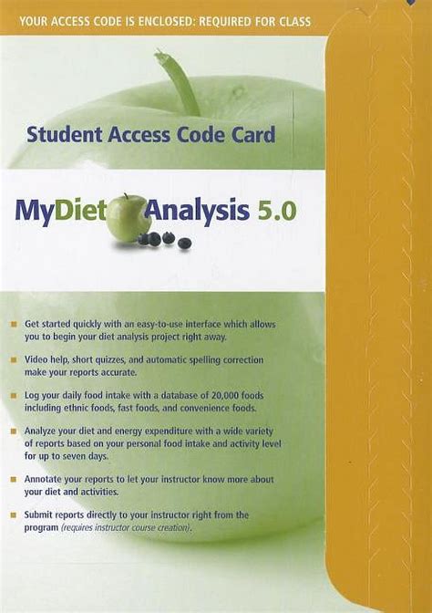 Read Online My Diet Analysis Access Code 