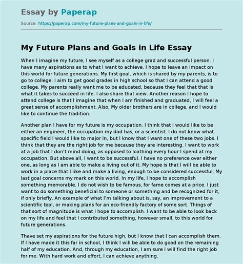 Download My Life Goals Paper Essay 