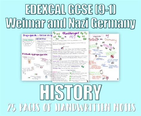 Read Online My Revision Notes Edexcel Gcse 9 1 History Weimar And Nazi Germany 1918 39 