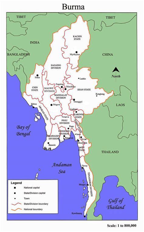 Myanmar Burma Map