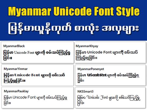myanmar font unicode fonts