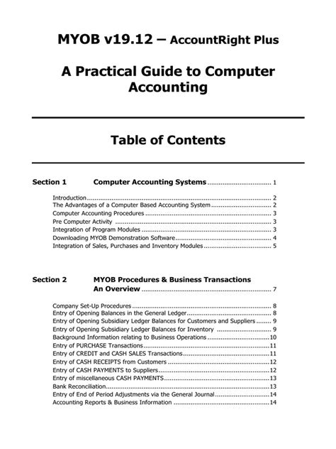 Download Myob A Practical Guide To Computer Accounting 
